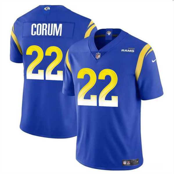 Men & Women & Youth Los Angeles Rams #22 Blake Corum Blue 2024 Draft Vapor Untouchable Stitched Jersey